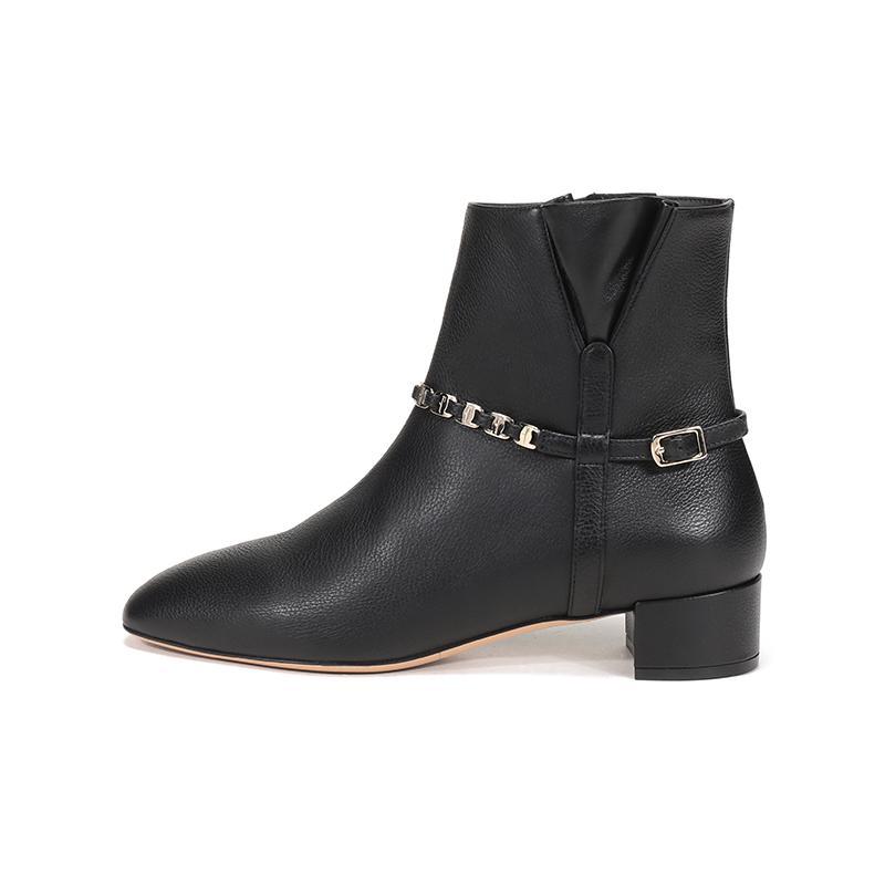 Salvatore Ferragamo 菲拉格慕 女士TINO系列牛皮靴子短靴 0733614