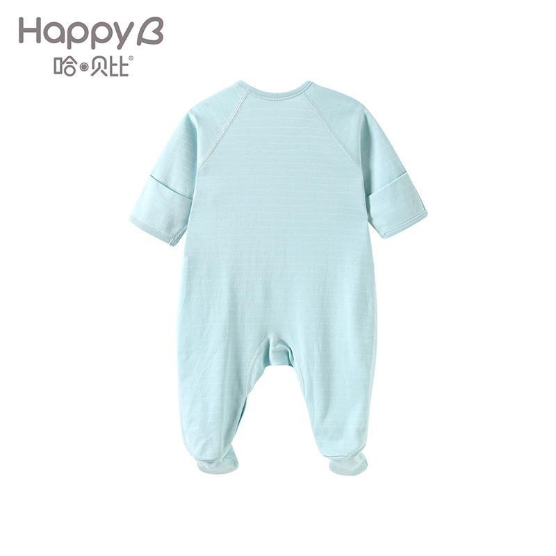 哈贝比（happyB） 婴儿连体衣春秋 婴儿衣服 男女宝宝新生儿绑带连脚哈衣