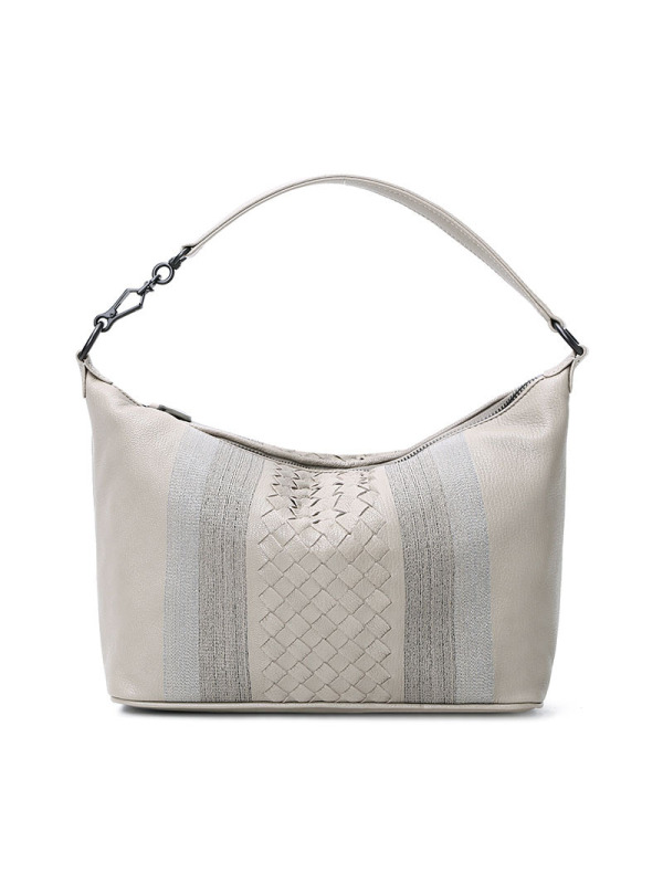 Bottega Veneta/葆蝶家 编织Madras条纹 单肩包 239988