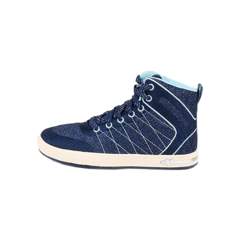 斯凯奇SKECHERS精致刺绣工艺设计女童高帮休闲鞋橡胶大底84304L