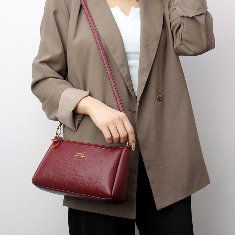 夏季包包bags新款斜挎包韩版简约中年女士挎包软皮包单肩女包图片