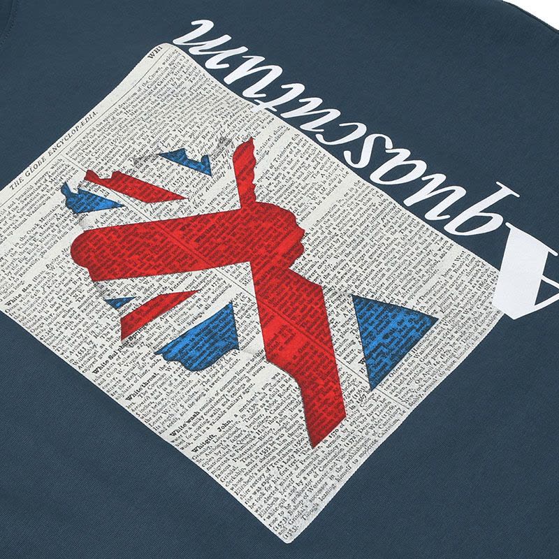 雅格狮丹AQUASCUTUM 男士T恤 图型印花棉质QMT006M0图片