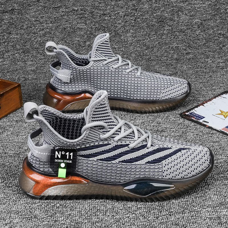 Ceba2022春季新款飞织椰子鞋透明底休闲运动鞋网面透气跑步鞋潮男鞋图片