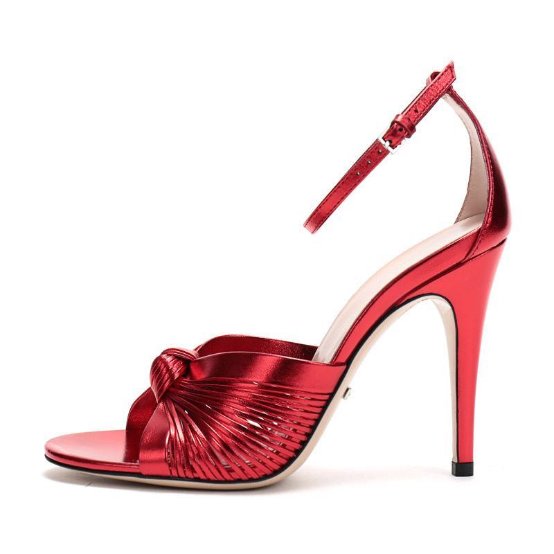 GUCCI 古驰 女士皮革凉鞋高跟鞋 577225 B8B00