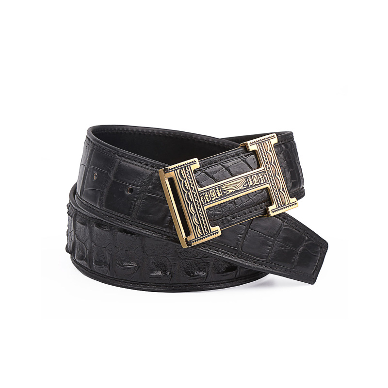 男士裤带男式裤带鳄鱼皮男士裤腰带鳄鱼皮男式裤腰带pd181248-1j金色