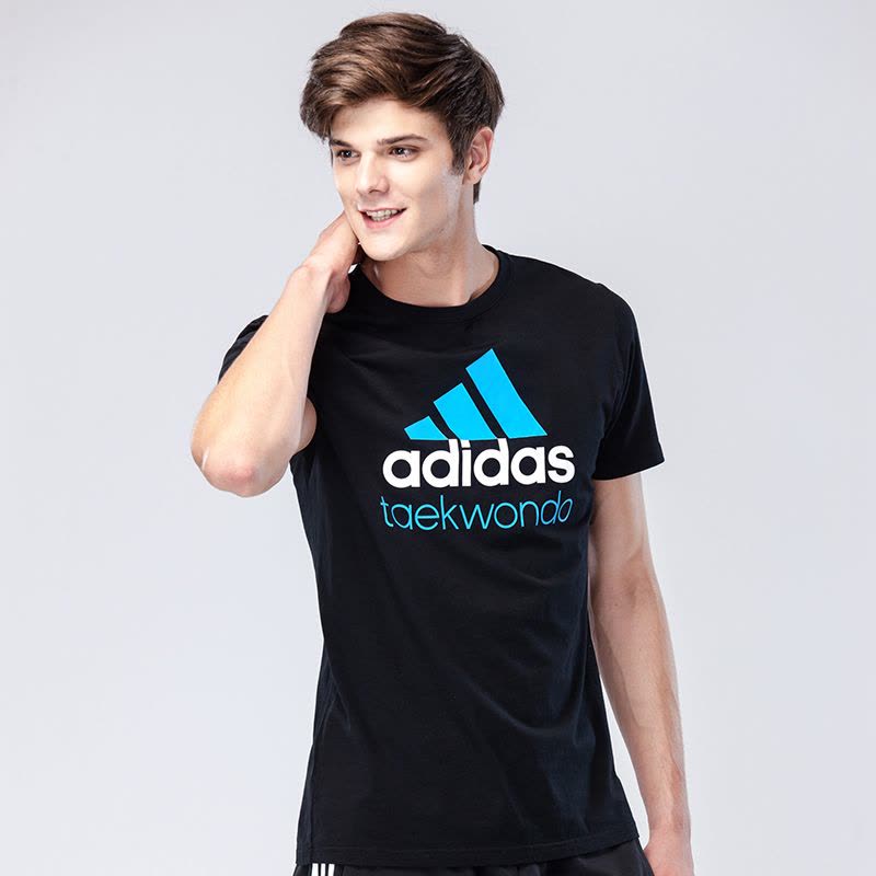 阿迪达斯adidas跆拳道新款男装训练跑步短袖运动休闲T恤-ADICTT_0图片