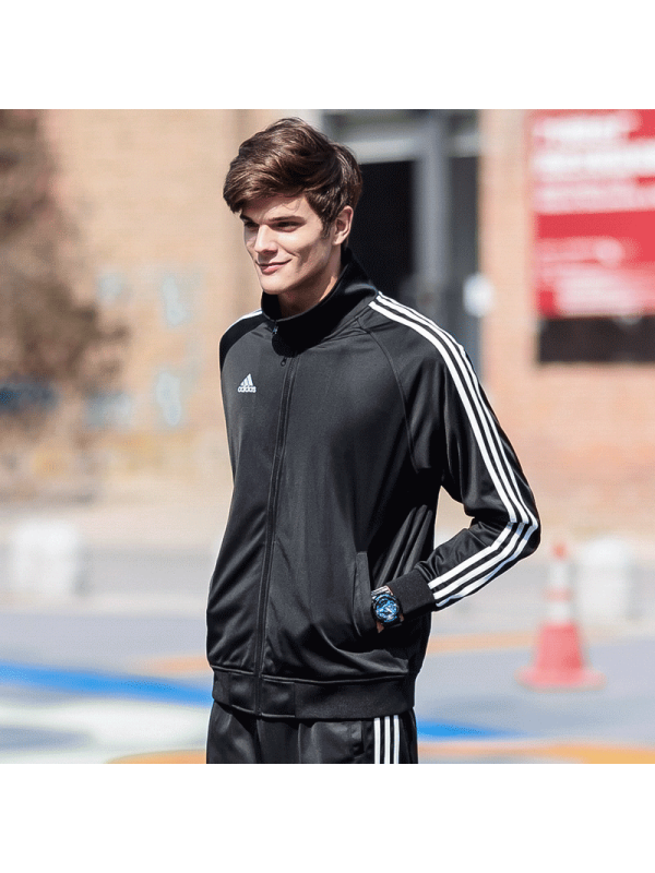 正品阿迪达斯跆拳道秋新款男防风夹克运动服休闲连帽外套