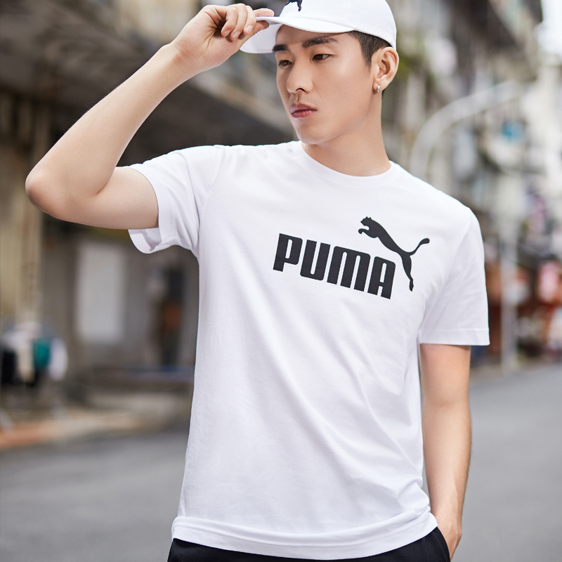 【自营】puma彪马男装春季新款跑步训练经典logo款圆领短袖t恤844642