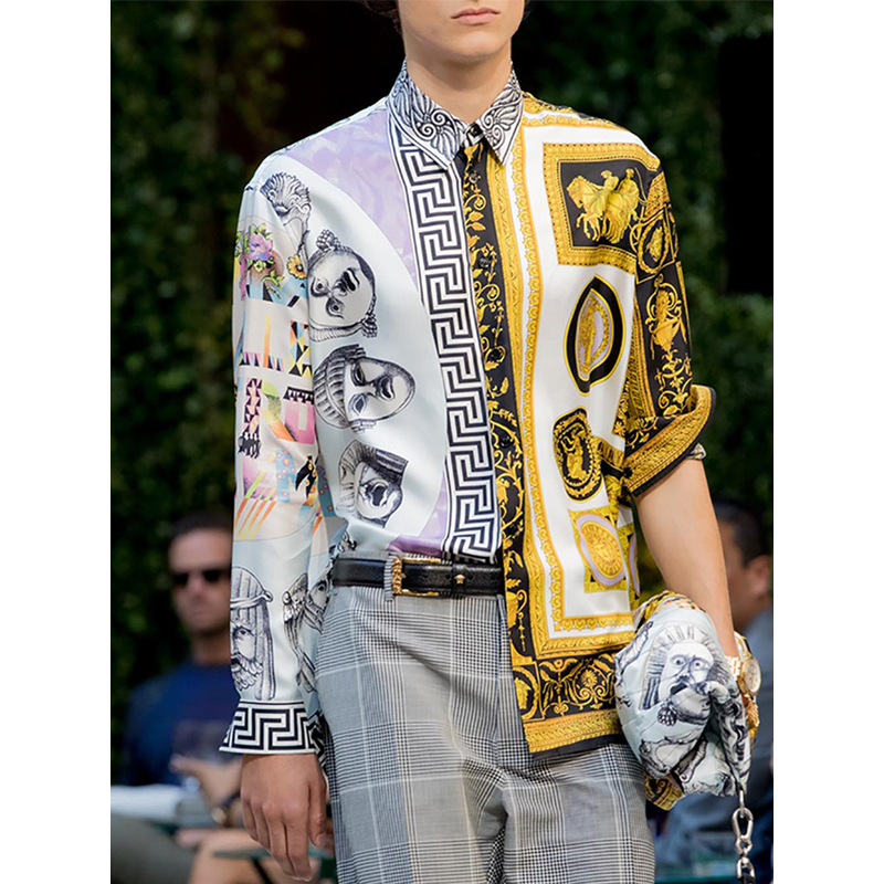 范思哲/VERSACE 19春夏新品 男士长袖翻领衬衫 意大利 新款
