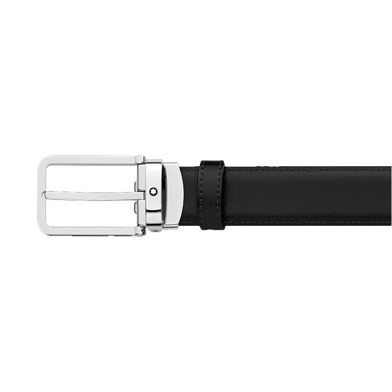 万宝龙(Mont Blanc) 黑色针扣商务腰带皮带 118418