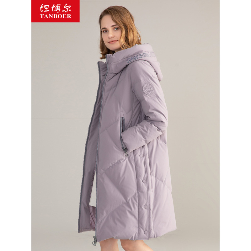 坦博尔2020年新款羽绒服女士中长款修身收腰冬季时尚洋气保暖外套