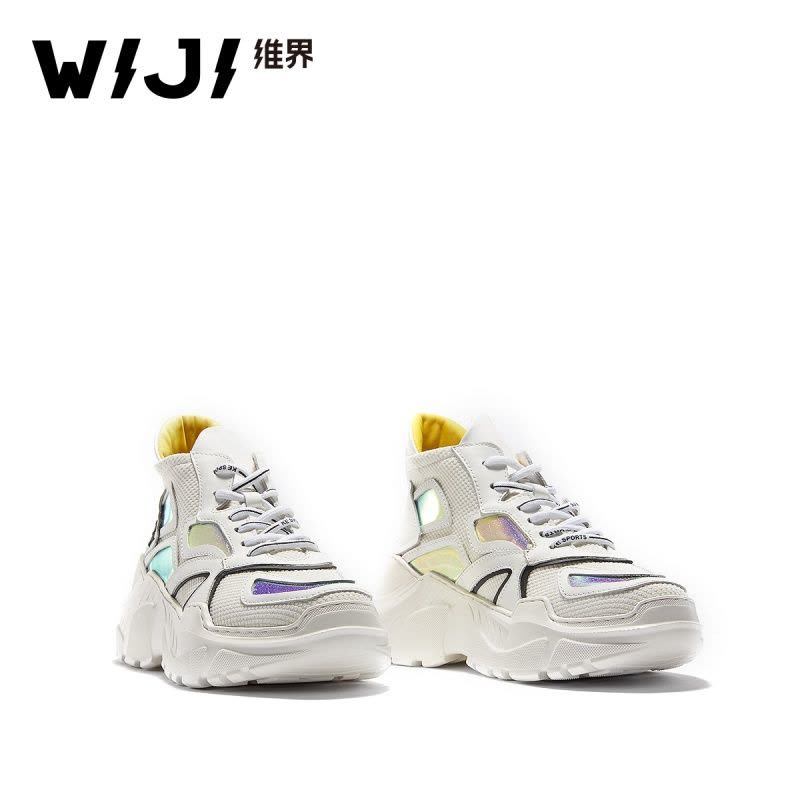 WIJI新款时尚潮流老爹鞋休闲个性炫酷拼色厚底青春透气舒适女鞋图片