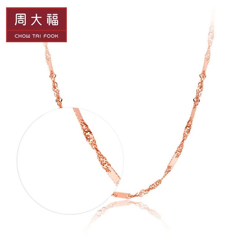 周大福 珠宝首饰时尚优雅水波瓦片K金链18K金项链E105821图片