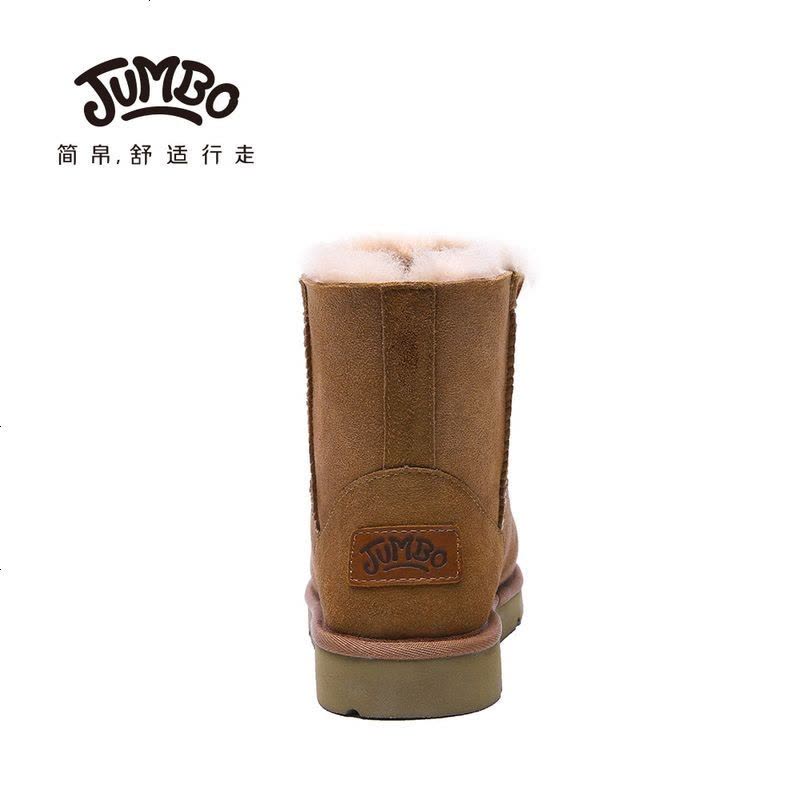 JUMBO简帛冬新品澳洲皮毛一体雪地靴马丁女靴系带运动风靴子5638图片