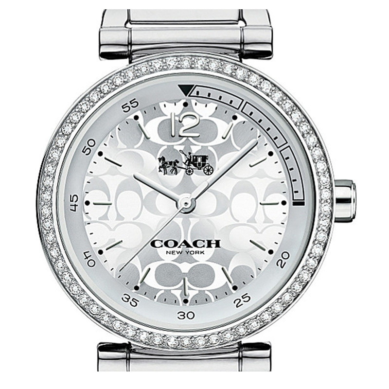 蔻驰(COACH) 银色不锈钢手环式女士石英腕表 14502541银色