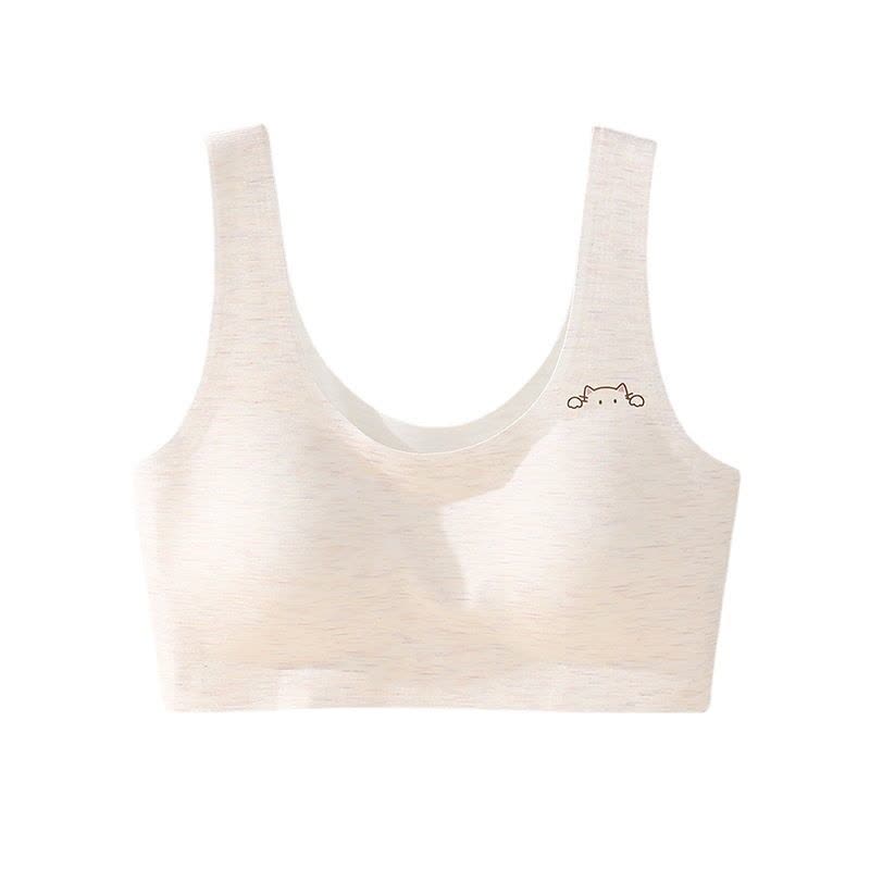女童背心发育期少女小内衣彩棉女童小学生女孩长款儿童文胸图片