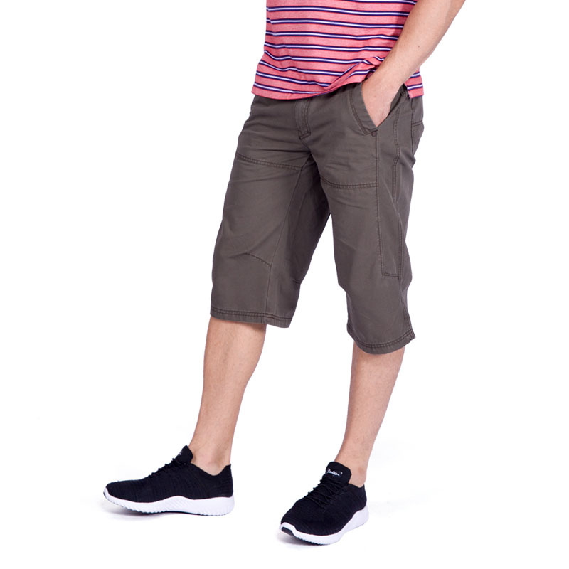 圣弗莱(sevlae)夏季男式洗水七分裤纯棉运动休闲裤透气舒适9322935198