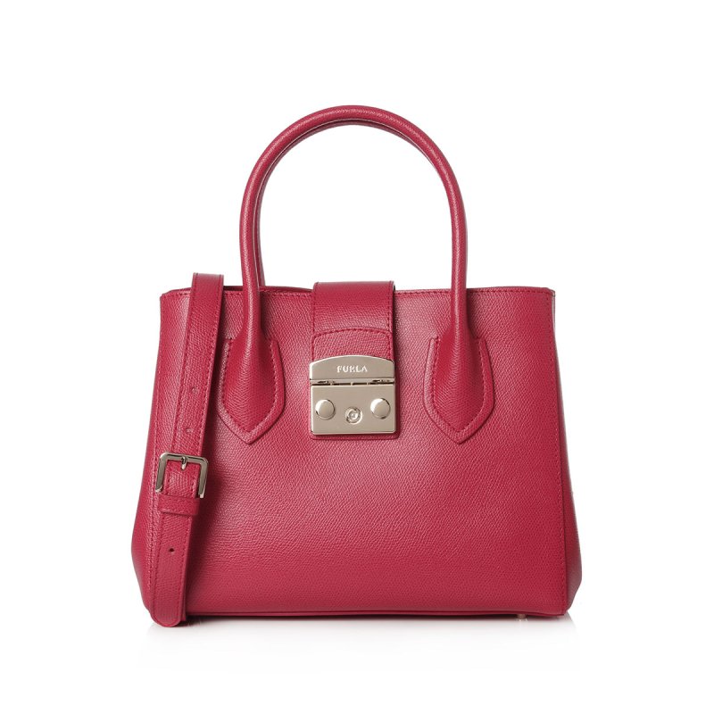 FURLA芙拉 METROPOLIS搭扣牛皮女士手提斜挎包 BMN3ARERUBYF
