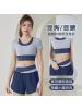 夏季新款短款拼色运动健身瑜伽假两件瑜伽服套装
