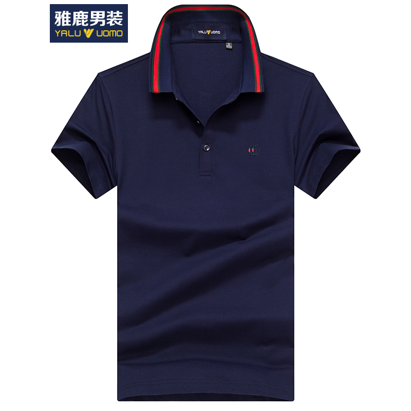 雅鹿男装短袖t恤夏装新款polo衫中年男士半袖修身棉男装休闲时尚9138