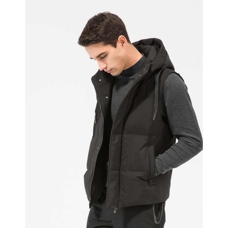 artsdon/阿仕顿男装秋冬款羽绒马甲连帽羽绒服马甲外套男