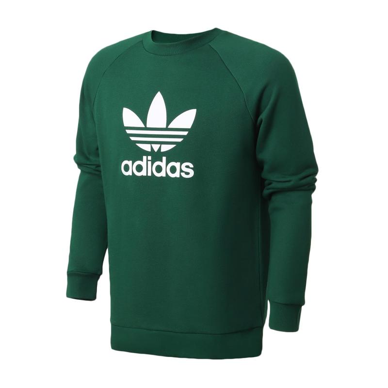 阿迪达斯三叶草男服卫衣大LOGO针织圆领套头休闲运动服GJ8296