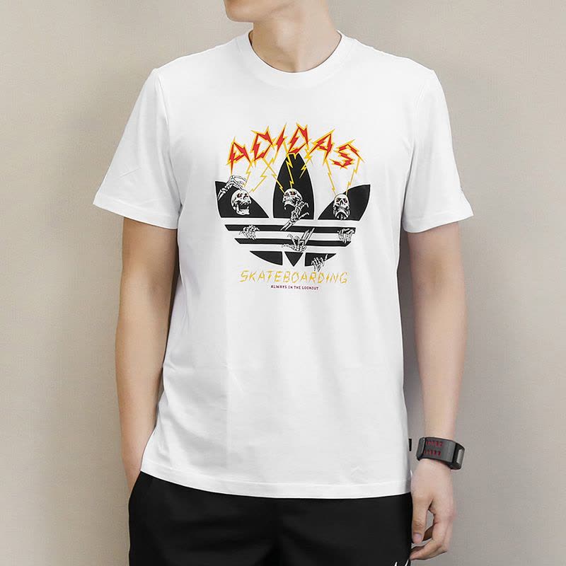 adidas阿迪达斯三叶草男装夏季运动短袖透气大码休闲T恤CF3121图片
