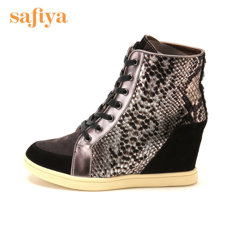 索菲娅Safiya牛皮圆头高跟系带印花深口女鞋SF44110188