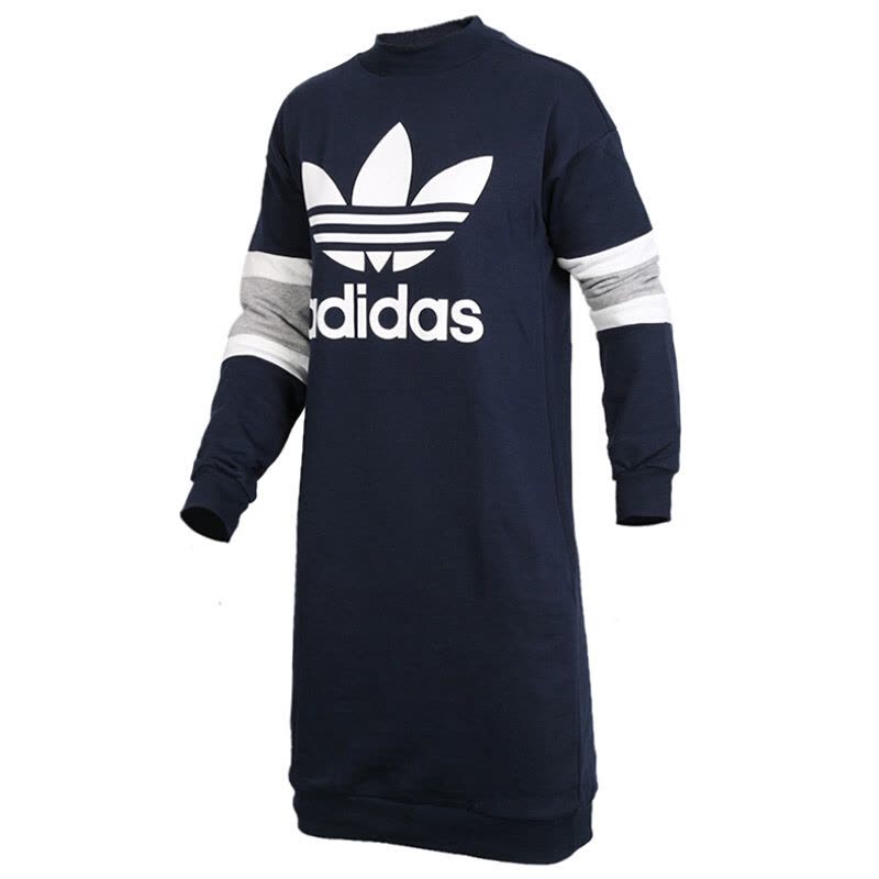 adidas阿迪达斯三叶草女长袖17冬季休闲连衣裙CG1562图片
