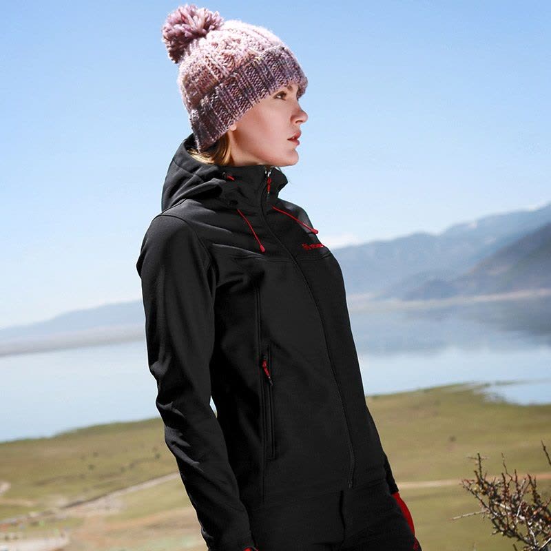 探路者冬户外防风外套舒适女式越野软壳衣HAEF92036图片