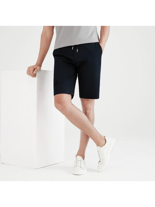 柒牌男装短裤2021夏季休闲时尚纯色百搭青年短裤透气弹力休闲裤