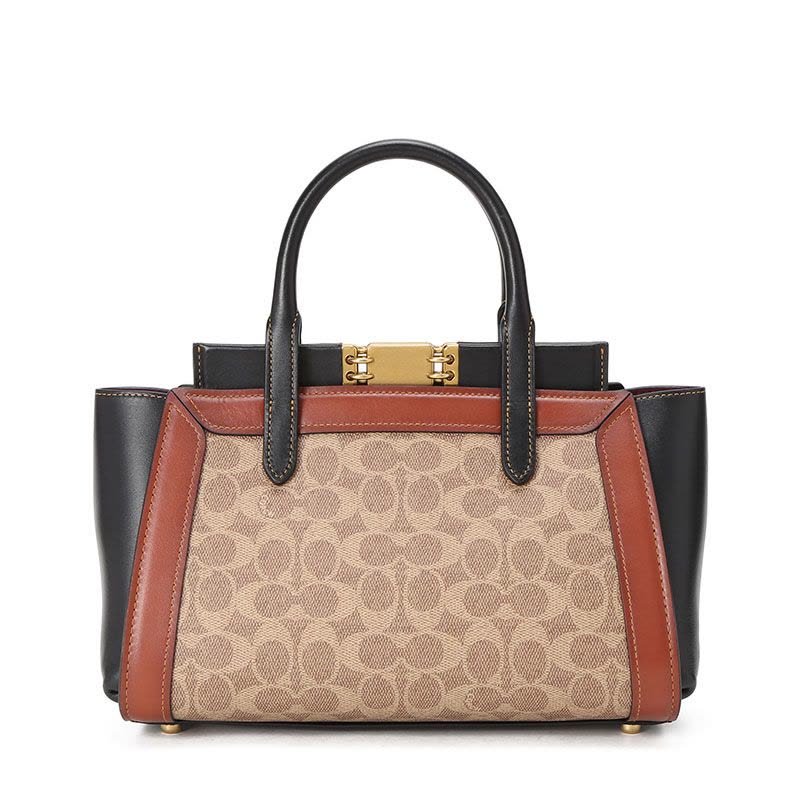 蔻驰COACH TROUPE通勤手拎 老花拼皮金扣78488 女士手提单肩斜挎包图片