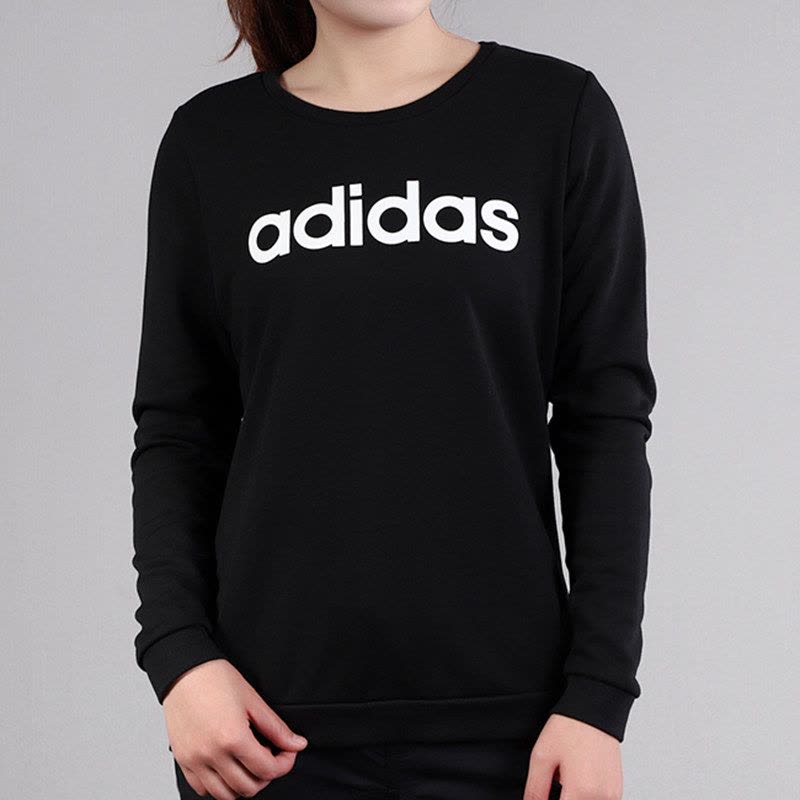 阿迪达斯卫衣女装2020秋季新款黑色圆领长袖套头运动服EI4695图片