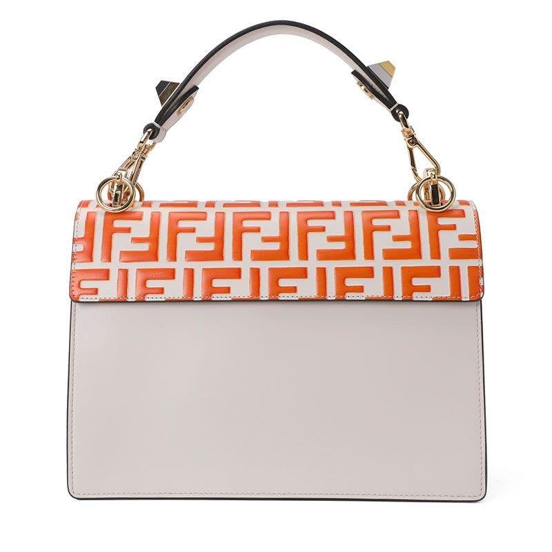 FENDI/芬迪 女包FF压花拼接KAN I手拎单肩包 8BT283 24.5x18x9.5CM图片