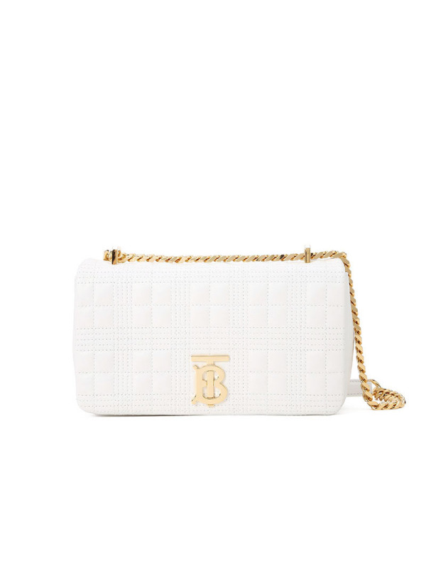 BURBERRY 博柏利 女士 单肩包 Lola 链条包小号 TB LOGO绗缝粒纹皮革8021106金扣