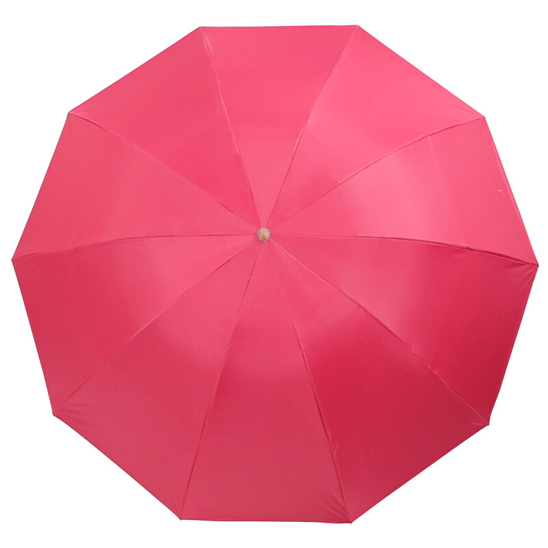 天堂伞 加大双人61cm*10骨三折银胶防晒晴雨伞遮阳伞商务伞 33323E酱红