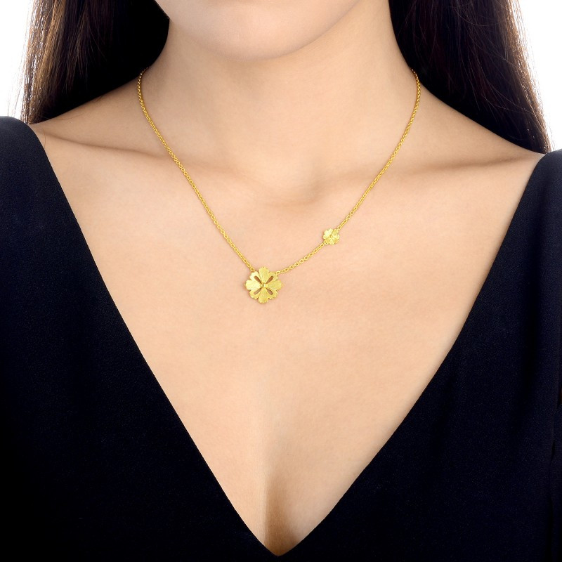 周生生chowsangsang黄金足金格桑花套装项链86940n计价