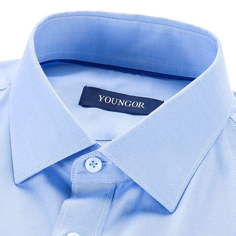 Youngor/雅戈尔2019春新品男士商务休闲浅蓝长袖衬衫028IBY 41件