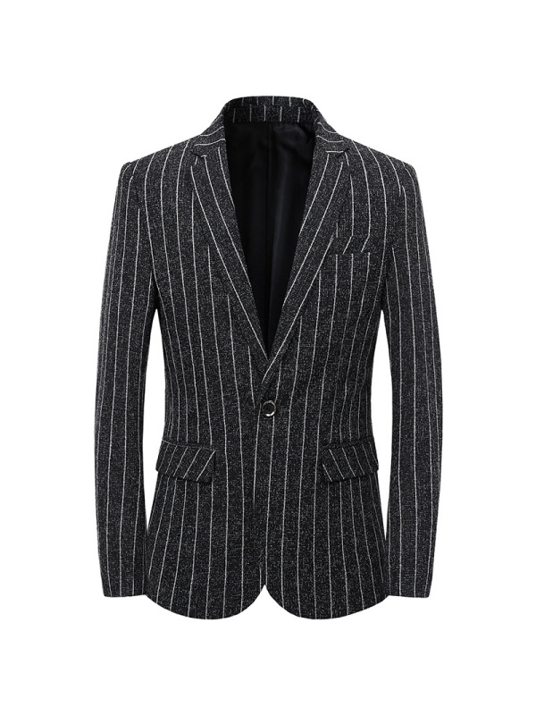 2020秋冬运动休闲小西装男条纹时尚外套正装上衣外套男简约西服男