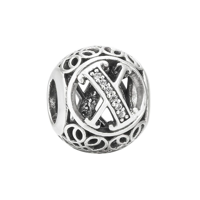 PANDORA潘多拉 复古字母X 925银串饰-791868CZ