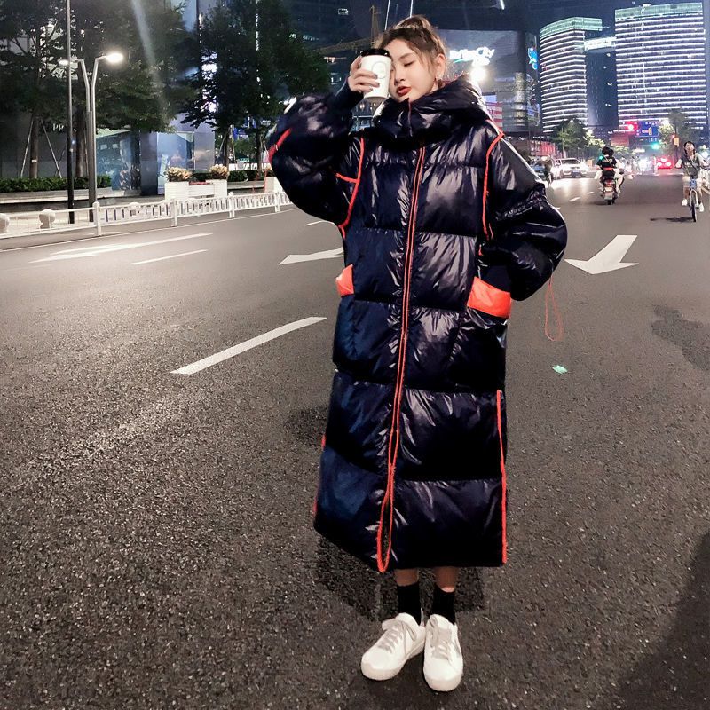 秋冬新款加厚羽绒服女士韩版长款网红宽松时尚白鸭绒外套