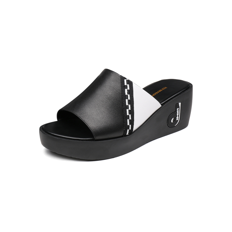 红蜻蜓女鞋夏季新款坡跟拖鞋韩版百搭时尚厚底女鞋松糕外穿凉拖