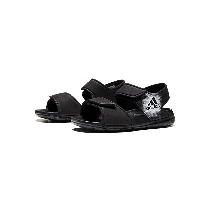 【自营】adidas阿迪达斯男童凉鞋休闲运动鞋BA9282 BA92821号黑色+亮白