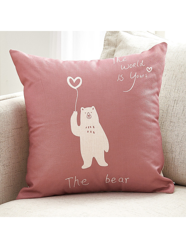 Ceba加厚亚麻布艺抱枕客厅大号靠垫沙发办公室床头靠枕腰枕简约靠背套