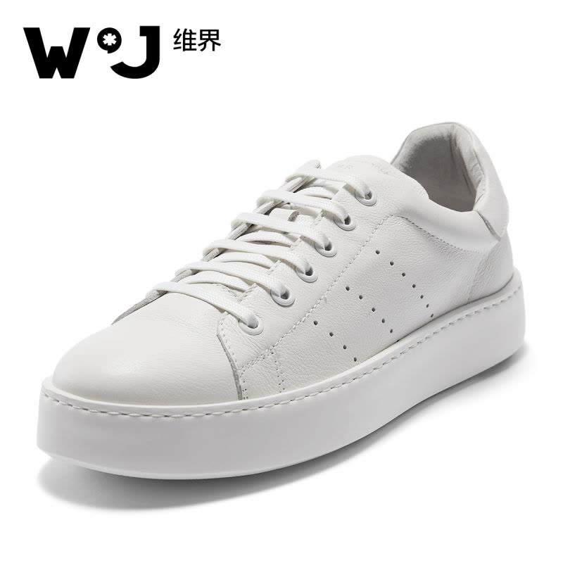 维界维界春季韩版真皮潮流新款时尚男士个性板鞋青年厚底耐磨休闲鞋男图片