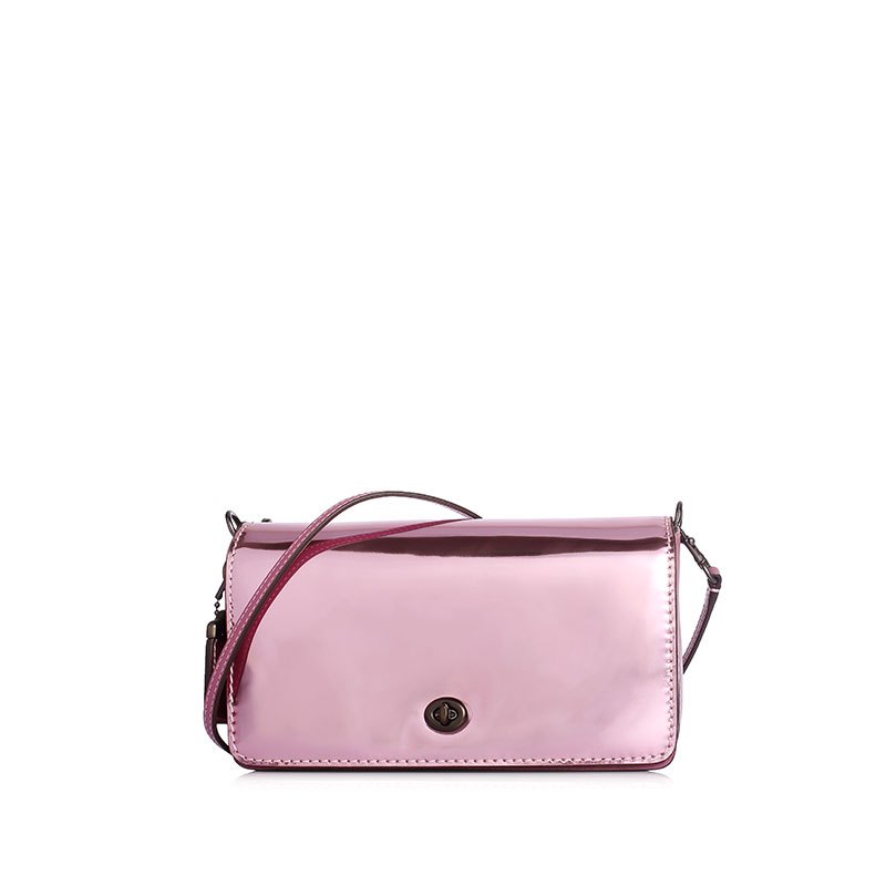 coach蔻驰旋锁翻盖纯色牛皮女士斜挎包22832bppk9f视频