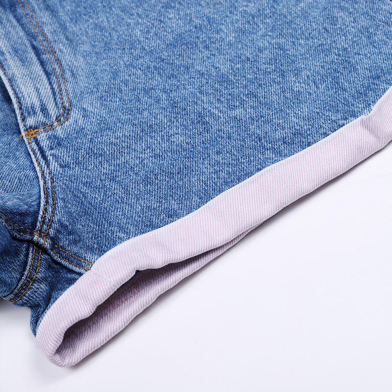 a02新款潮流拼接口袋卷边修身显瘦牛仔短裤女DTT2D0041PN