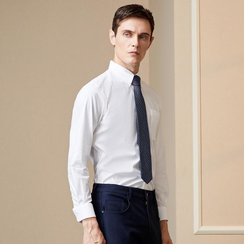 youngor/雅戈尔男装商务正装棉弹面料 修身剪裁 dp 白色衬衫003bkl