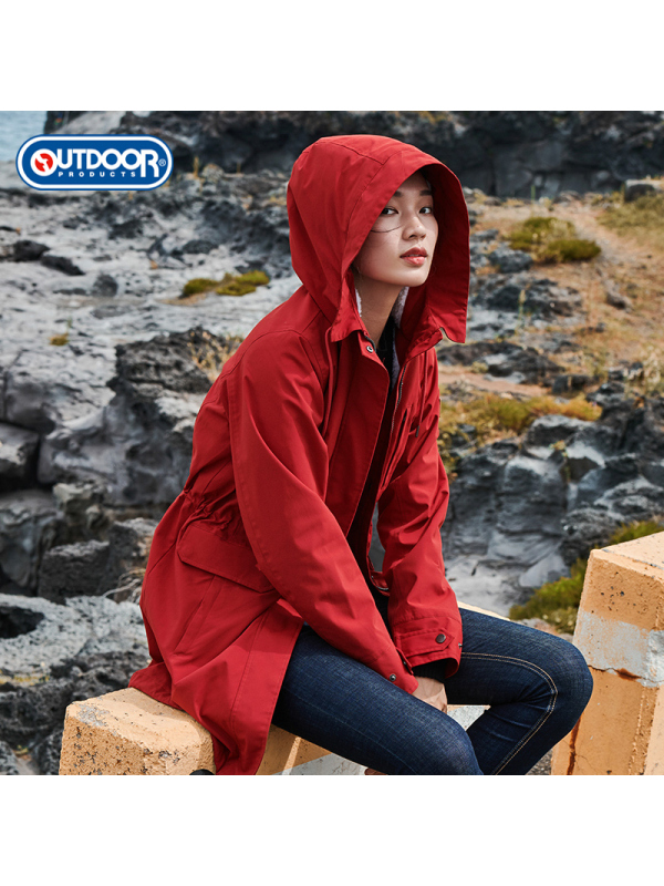 （OUTDOORPRODUCTS）运动户外女式羊羔绒外套防风防泼水保暖连帽外套1942001