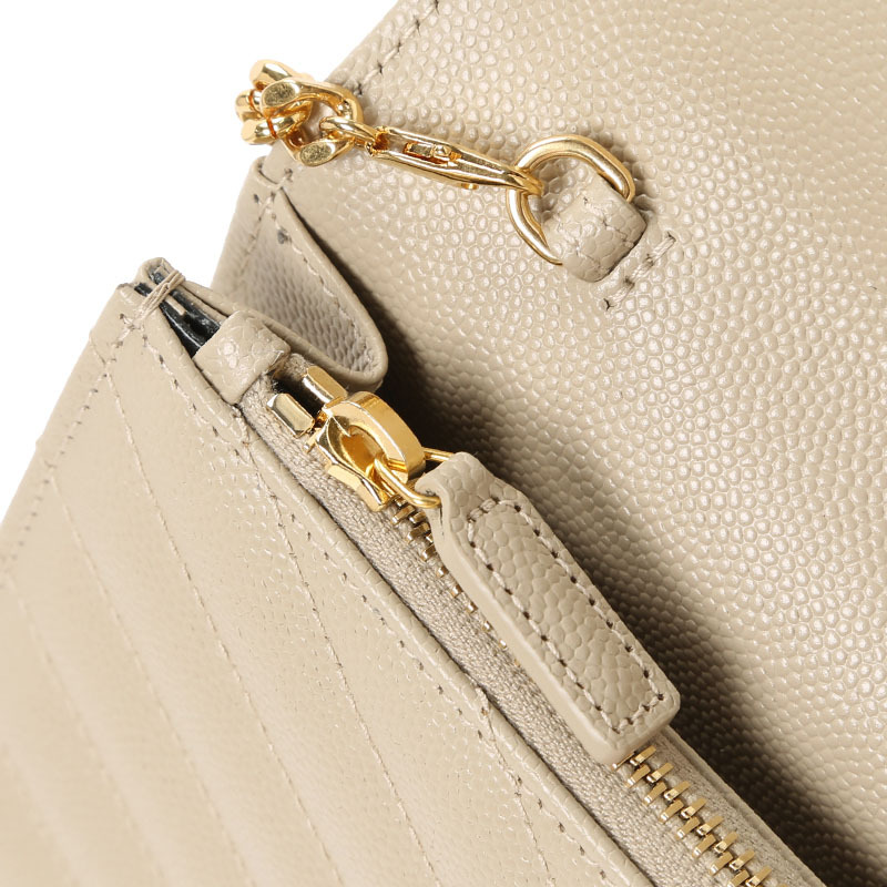 预售圣罗兰yslmonogram信封包字母logo鱼子酱纹女士单肩包393953金链